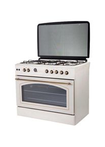 Aragaz Studio Casa, FE90/60 Avena Rustic, 90 cm, 4 arzatoare gaz+ 1 ochi electric, rotisor, grill, gratare fonta