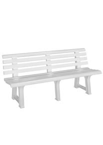 Casaria® Panchina da giardino Orchidea bianca plastica 145x49x74cm