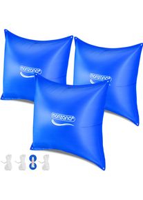 Monzana&reg; Cuscini per piscina set da 3 blu 120x120cm -20&deg;C gonfiabili