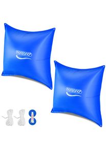 Monzana&reg; Cuscini per piscina set da 2 blu 120x120cm -20&deg;C gonfiabili