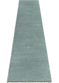ELLE Decoration Hochflor-Läufer »Orly«, Rechteckig, 32 Mm Höhe, Dichter, Hochflor, Meliert, Skandi Look, Robust, Pflegeleicht, Kuschelig grün,...