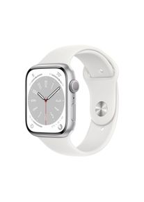 Apple Smartwatch »Series 8, Gps + Cellular, Aluminium-Gehäuse, 45 Mm Mit Sportarmband«, (Watch Os) silberfarben, Always-On Retina LTPO OLED Display