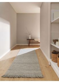 benuta Pure Wollen Vloerkleed Loper Lars Lichtgrijs 70x200 cm - Moderne Vloerkleden voor Woonkamer, Slaapkamer & Eetkamer