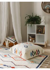 Lytte Pouf en laine fait main Malika Multicouleur 55x55x20 cm - Tapis style Berbère