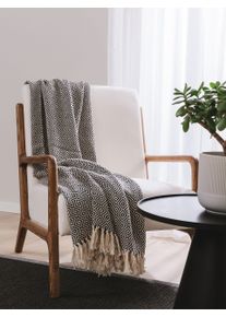 benuta Nest Koc bawełniany Jasmin czarny 125x150 cm Bawełna