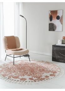benuta Nest Rundt tæppe Elias Terracotta ø 150 cm rundt Kunstfiber Pynt,Traditionel,Med