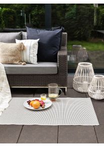 Tapis poil ras de couloir extérieur & intérieur Metro Blanc 80x240 cm - Tapis poil court design moderne pour salon
