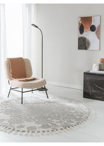 benuta Nest Rundt tæppe Elias Grå ø 150 cm rundt Kunstfiber Pynt,Traditionel,Med