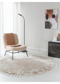 benuta Nest Rundt tæppe Elias Beige ø 150 cm rundt Kunstfiber Pynt,Traditionel,Med