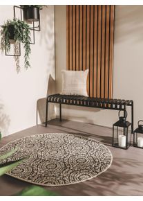 benuta Nest Okrągły dywan outdoor Cleo biało-czarny ø 120 cm okrągły Ornamenty