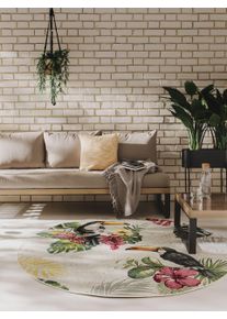 benuta Nest Okrągły dywan outdoor Artis wielobarwny ø 160 cm okrągły Botanicals