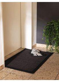 Paillasson Sana Noir 40x60 cm - Tapis poil court design moderne pour salon
