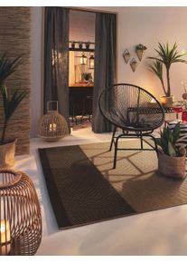 benuta Nest Tapis d'extérieur Naoto Beige/Noir 80x150 cm - Tapis outdoor pour balcon, terrasse et jardin