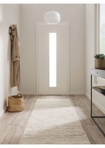 benuta Pure Wollen Vloerkleed Loper Rocco Beige/Zwart 70x200 cm - Moderne Vloerkleden voor Woonkamer, Slaapkamer & Eetkamer