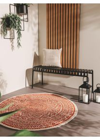 benuta Nest Dywan outdoor Cleo pomarańczowy ø 120 cm okrągły Geometryczny,Ornamenty