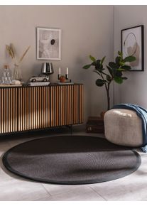 benuta Nest Sisal tæppe Sana Sort ø 150 cm rundt Sisal/jute Borter, Uni