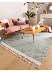 benuta Pure Dywan wełniany Kim miętowy 80x120 cm Bawełna,Wełna Ikat