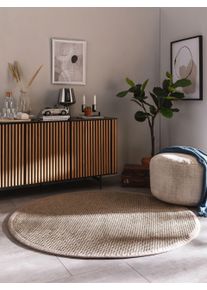 benuta Pure Sisal tæppe Greta Grå ø 150 cm rundt Sisal/jute Borter, Uni
