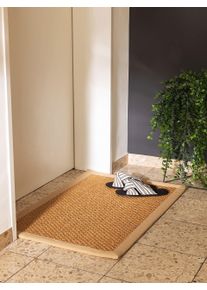 Paillasson Greta Beige 40x60 cm - Tapis poil court design moderne pour salon