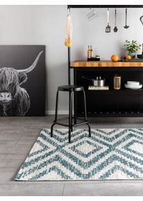 benuta Nest Dywan outdoor Cleo niebieski 80x150 cm Ikat,Geometryczny
