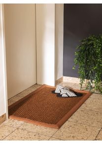 Paillasson Greta Marron clair 40x60 cm - Tapis poil court design moderne pour salon