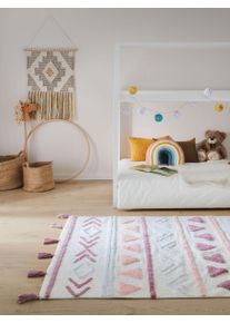 Lytte Geometrisch,Met franjes,Structure Mix - Moderne Vloerkleden voor Woonkamer, Slaapkamer & Eetkamer