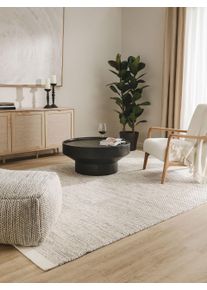 benuta Pure Wollen Vloerkleed Rocco Beige/Zwart 70x140 cm - Moderne Vloerkleden voor Woonkamer, Slaapkamer & Eetkamer