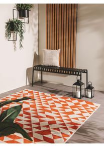 benuta Nest Dywan outdoor Cleo pomarańczowy 80x150 cm Geometryczny