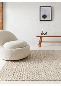benuta Pure Tapis en laine Lana Beige 120x170 cm - Tapis en fibres naturelles
