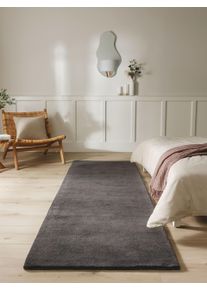 benuta Nest Chodnik wełniany Bent antracytowy 70x200 cm Wełna Uni