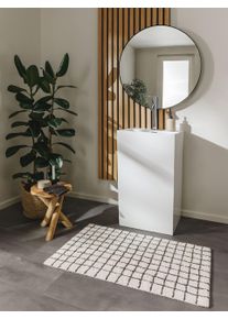 benuta Nest Dywan łazienkowy Wavu biały 50x80 cm Bawełna Abstrakcyjny,Geometryczny