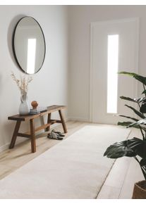 Tapis poil ras de couloir Tacoma Crème 80x200 cm - Tapis poil court design moderne pour salon