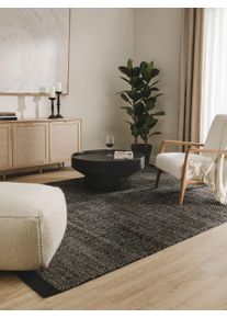 benuta Pure Ullteppe Rocco Zwart/Wit 140x200 cm Uni