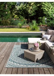 benuta Nest Dywan outdoor Cleo beżowo-niebieski 80x150 cm Geometryczny