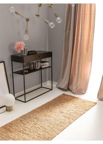 Tapis poil ras de jute Cosmo Marron clair 70x200 cm - Tapis poil court design moderne pour salon