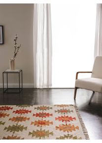 benuta Pure Håndvævet kilim Zohra Flerfarvet/Beige 70x140 cm Uld Kelim,Traditionel