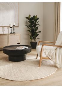 benuta Pure Tapis de laine Rocco Crème diamètre 100 cm rond