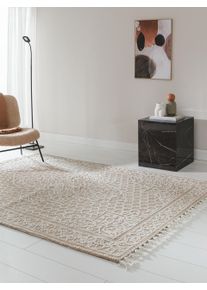 Tapis poil ras Elias Beige 120x170 cm - Tapis poil court design moderne pour salon