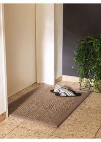 Paillasson Greta Gris 40x60 cm - Tapis poil court design moderne pour salon
