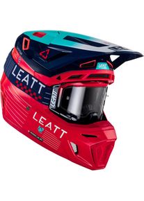 Leatt 8.5 S24, motocross helmet , color: Red/Dark Blue/Turquoise , size: XS