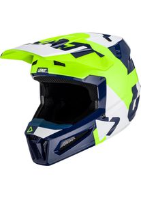 Leatt 2.5 Lime, kask motocrossowy , kolor: Neonowyowy-Zielony/Granatowy/Biały , rozmiar: M