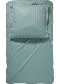 Damai Bettwäsche »Streifsatin«, (2 Tlg.), In Mako Satin Qualität, 100% Baumwolle, Bett- Und Kopfkissenbezug Mit Reißverschluss, Kühlende...
