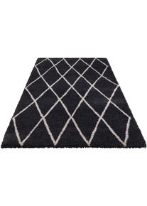 ELLE Decoration Hochflor-Teppich »Abbeville«, Rechteckig, 32 Mm Höhe, Dichter, Hochflor, Skandi Look, Geometrisches Design, Robust grau, Größe B/L:...
