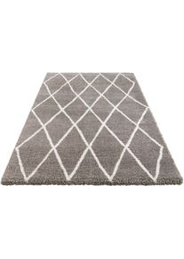 ELLE Decoration Hochflor-Teppich »Abbeville«, Rechteckig, 32 Mm Höhe, Dichter, Hochflor, Skandi Look, Geometrisches Design, Robust grau, Größe B/L:...