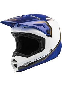 Fly Racing Kinetic Vision, casque croisé , couleur: Blanc/Bleu/Or , taille: XXL