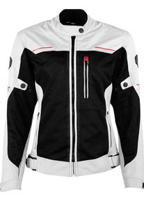 Rusty Stitches Lynn, giacca tessile donna , colore: Grigio Chiaro/Nero , dimensione: 46