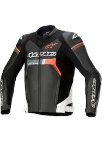 Alpinestars GP Force Airflow, leather jacket perforated , color: Black/White/Neon-Red , size: 52