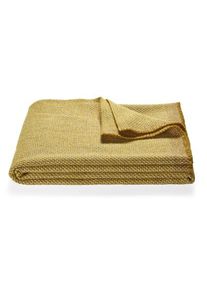 Røros Tweed Lammwolldecke Una Gelb-Grau