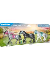 Playmobil® Konstruktions-Spielset »3 Pferde: Friese, Knabstrupper & Andalusier (70999), Country«, (11 St.), Made In Europe bunt, Spielset »3...