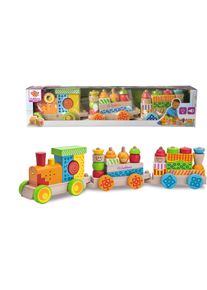 Eichhorn Spielzeug-Eisenbahn »Color, Holz-Soundzug«, Mit Licht- Und Soundfunktion grün, 31-tlg. Eisenbahnset in farbenfrohem Design
